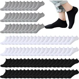 Women's & Men's Low Cut No Show Ankle Socks, 10/20/40 Pairs Bulk, Spandex Thin Breathable Comfy Casual Soft Athletic Socks, Plain Basic Minimalist Everyday Style, All Seasons Use, Breathable Comfy Socks, Casual Soft Socks