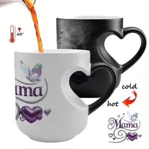 Magic Color-Changing Heart Mug, Thermosensitive Ceramic Cup, 330ML Mother's Day Gift, Special Mama Design, Birthday Present for Moms, Ceramic Printed Drinkware, Ceramic Mugs