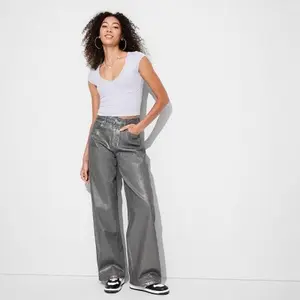 Women's High-Rise Baggy Jeans - Wild Fable Fit Grey