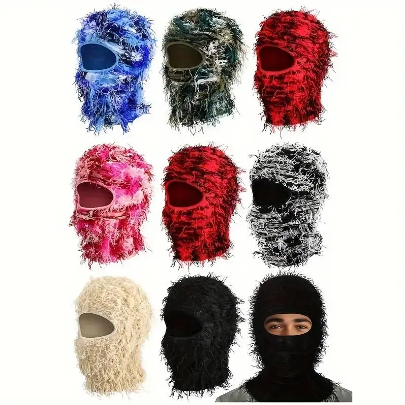 Knitted Full Face Balaclava Winter Windproof Beanie Cap Neck Warmer for Outdoor Activities Mixed Colors Soft Breathable Thermal and Moisture Wicking