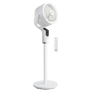 ROVSUN 43inch Standing Fan for Bedroom, 90°+90°Omni-directional Oscillating Fan, 3-in-1 Pedestal & Tabletop Fan with 3 Modes, 8 Speeds, 9H Timer, Remote and Adjustable Height, Air Circulator