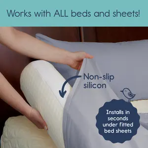 Hiccapop Toddler Bed Rail Bumper - Non-Slip Silicone, Foam Safety Guard Rail for Twin, Queen, King Beds, Hypoallergenic, PHTHALATE, LEAD & BPA Free, Installs in Seconds