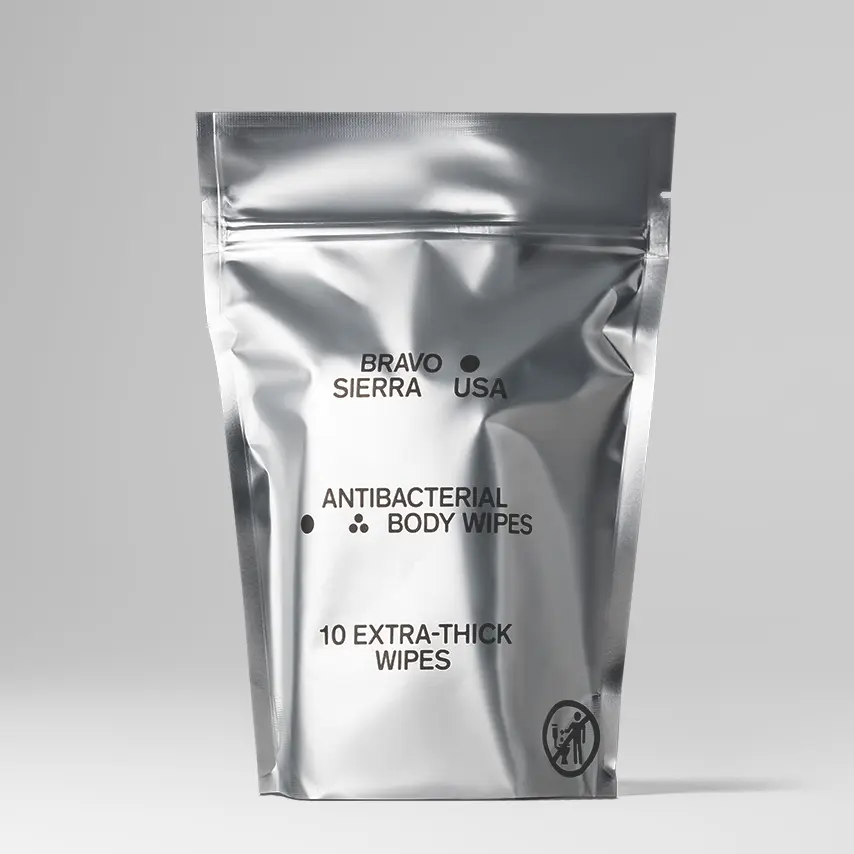 Bravo Sierra Antibacterial Body Wipes – Alcohol-Free, Kills 99.99% Germs, Extra-Large Full Body Wipes – Gym, Travel & Active Lifestyle