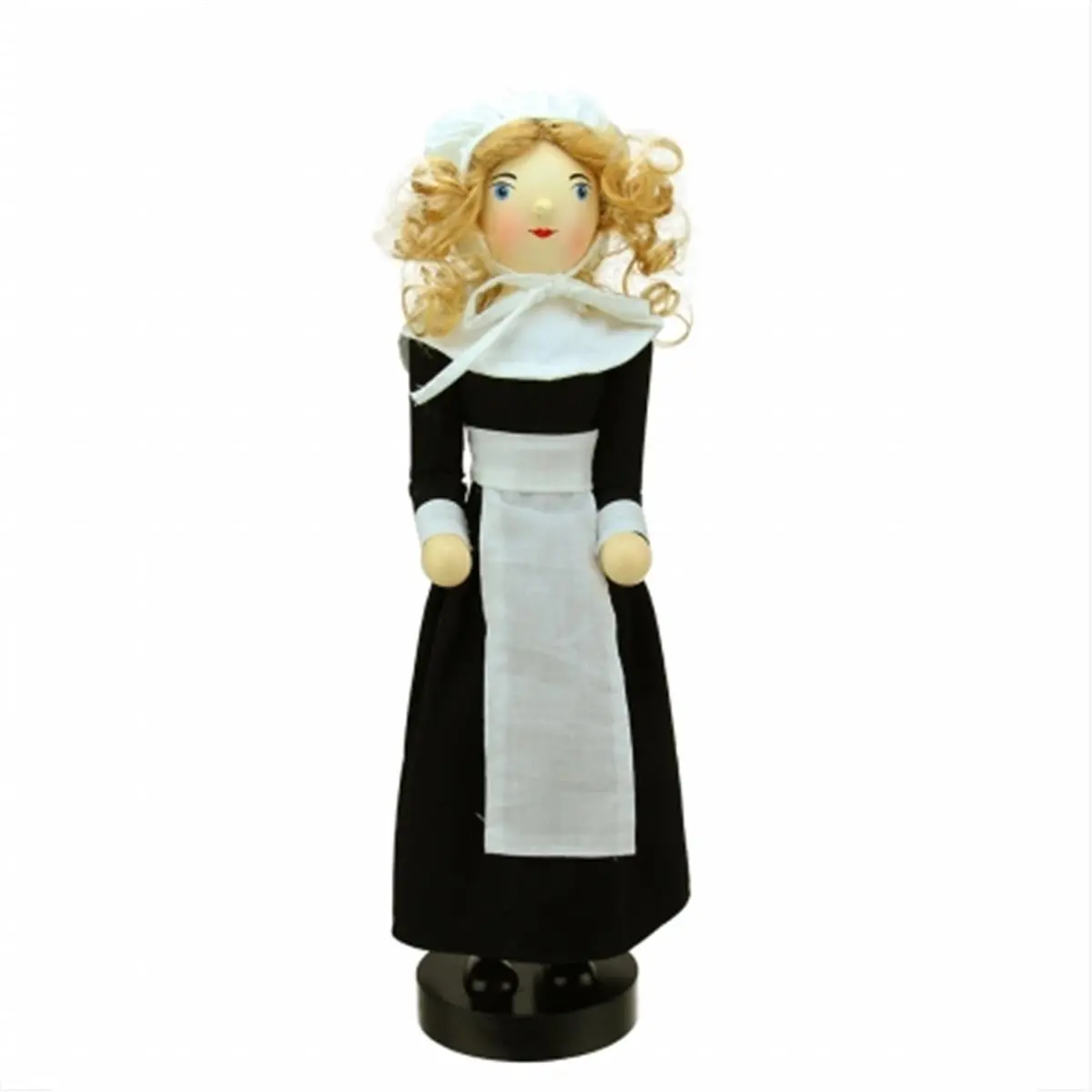 212 MAIN 14-in Wooden Pilgrim Woman Nutcracker with Sturdy Base - Decorative Ornament, Floor-Standing Fall Harvest Thanksgiving Home Decor