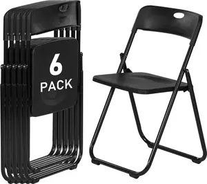 6/10 Pack Plastic Folding Chair, Lightweight Portable Chairs with 350 lb Capacity, Metal Frame Easy to Fold and Store for Parties, Events, Wedding and Office Use