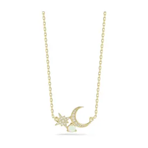 Sterlina Silver Simulated Opal Celestial Necklace, Sterling