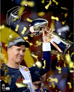 Peyton Manning Denver Broncos Autographed 16" x 20" Super Bowl 50 Champions Celebration Photograph - Fanatics Authentic Certified