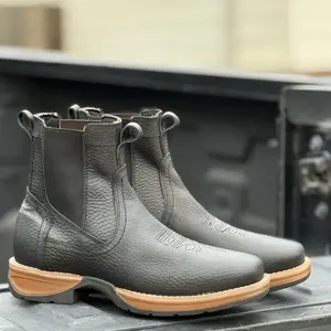 Men's Black Leather Chelsea Boots with Comfortable Sole and Stylish Design for Everyday Wear
