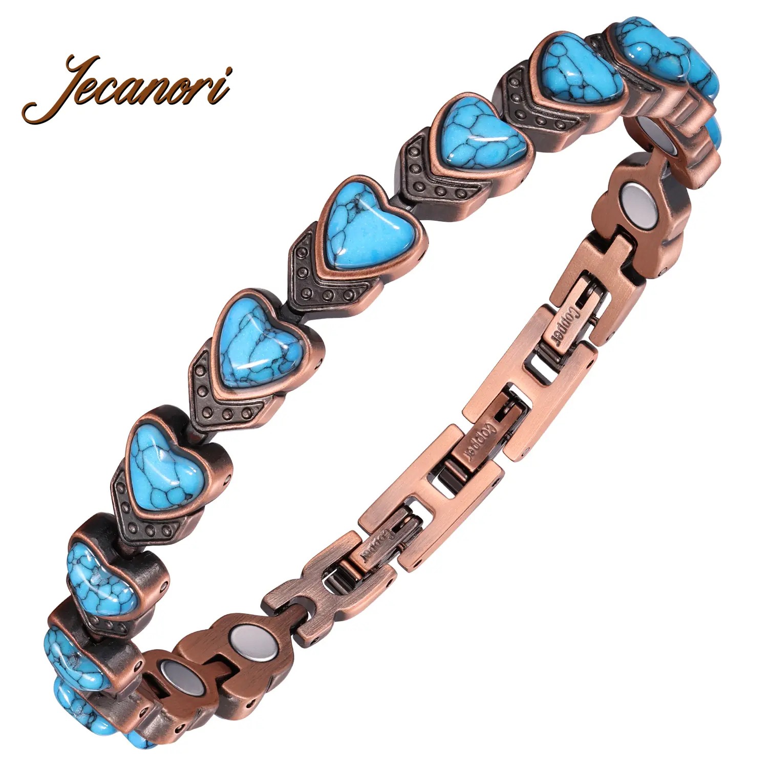 Jecanori Women's Real Copper Magnetic Bracelet - Trendy Faith Bangle, Stackable Costume Jewelry, Ideal Women's Gifts, Gifts for Girlfriend, Womens Gifts