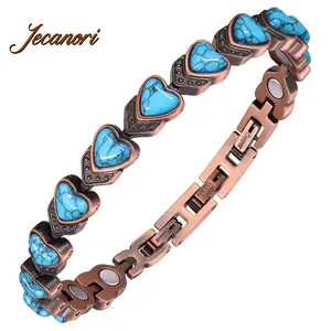 Jecanori Copper Bracelet for Women, Pure Copper Magnetic Bracelets Trendy Stack Bangle Faith Wear Jewelry