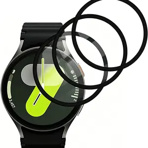 3-Pack HD Screen Protectors for Samsung Galaxy Watch7/watch8, Full Coverage Curved Film, Carbon Fiber Style, Fits 40/44mm