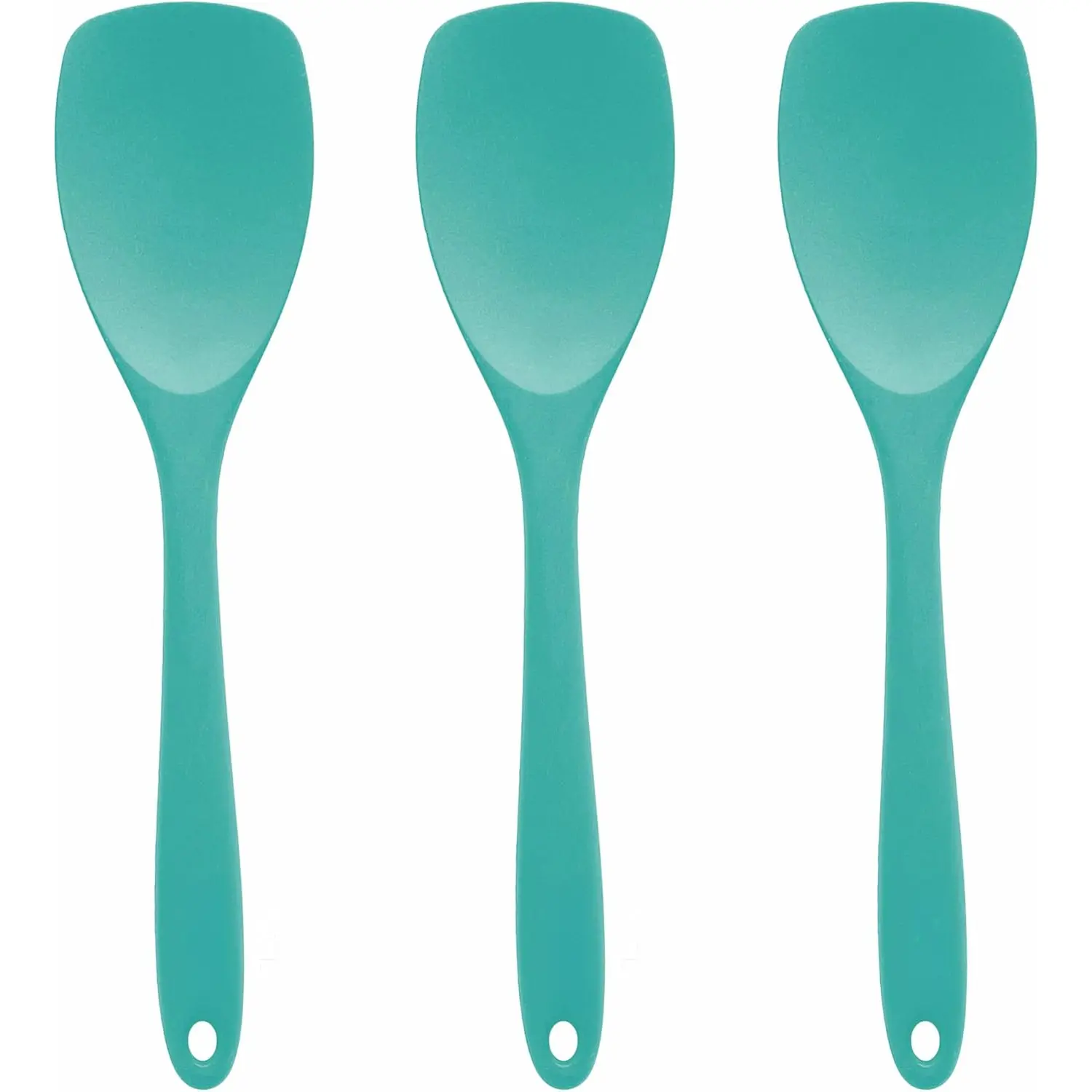 3-Pack Teal Upgrade Kitchen Bakeware Set - Heat-Resistant Synthetic Spatula, Seamless Shape Rubber Spoonula, Flexible Scrapers for Cooking/Baking Mixing