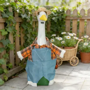 Porch Goose Clothing Decoration, Shirt Jeans Goose, Outdoor Lawn Porch Atmosphere, Harvest Season Country Farmhouse Decor