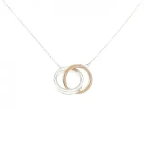 Pre-owned Tiffany & Co. Sterling Silver 925 (Ag925) Small Leather Goods Tiffany 1837 Interlocking Circle 925 Silver Necklace