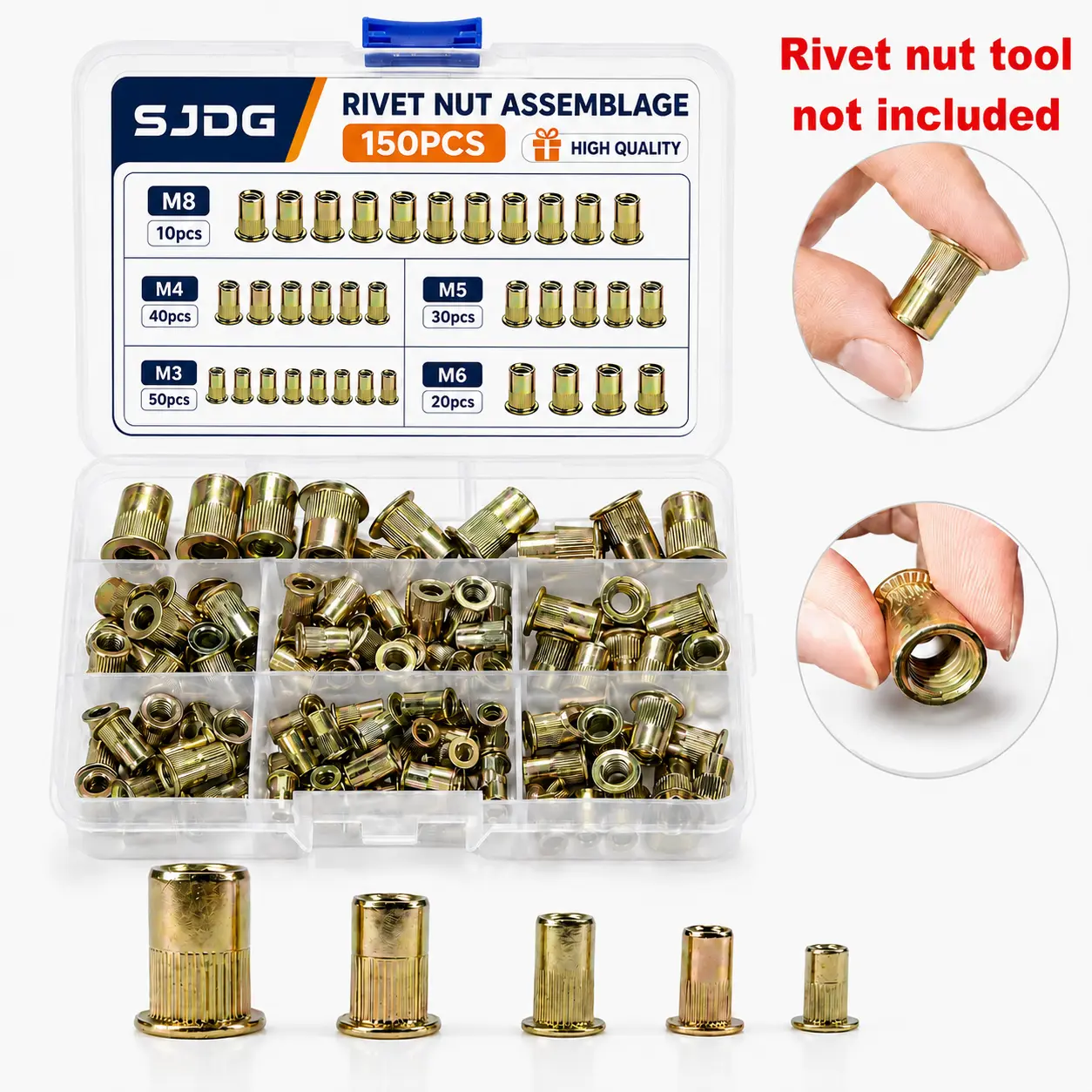 150pcs（Rivet nut tool not included）