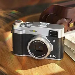 Camkory 5K Dual-Lens Vlogging Camera for TikTok & YouTube – 48MP Selfie & Travel Camera with Anti-Shake, 16X Zoom, Flash, Viewfinder, 32GB Card – Perfect for Content Creators & Travelers!