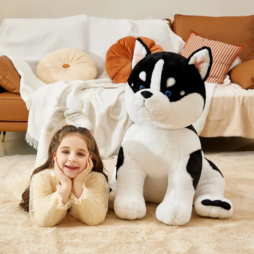 IKASA Giant Husky Stuffed Animal Plush Toy,Large Big Jumbo Soft Toys,23" Huge Size Cute Fluffy Plushy Fat Oversized Plushie,Gifts for Kids Girls Boys
