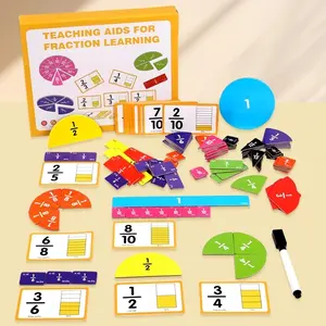Fraction Learning Toy, 1 Set Fraction Learning Game, Educational Toy for Kids, Math Learning Tools, Early Education Toy, Perfect Educational Toy for Boys & Girls, Table Math Games