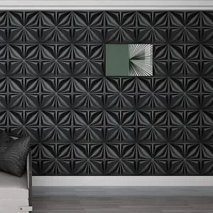 3D Geometric Pattern Wall Panel, PVC Material Wall Decoration, Modern Wall Decor for Living Room Hall Bedroom Hotel Office