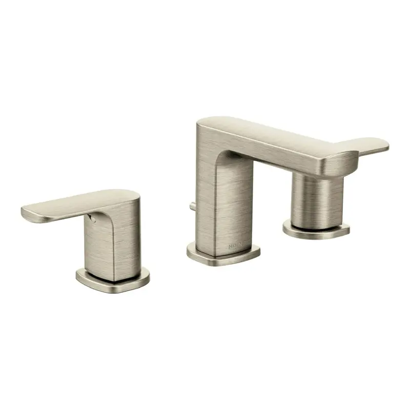 Moen Rizon 2-Handle Low Arc Bathroom Sink Tap - Brushed Nickel, New Space-Saver Faucet with Precise Control, Enhanced Usability