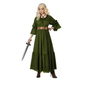 Peasant Chemise Dress - Renaissance Medieval - Olive - Costume - Adult - 2 Sizes