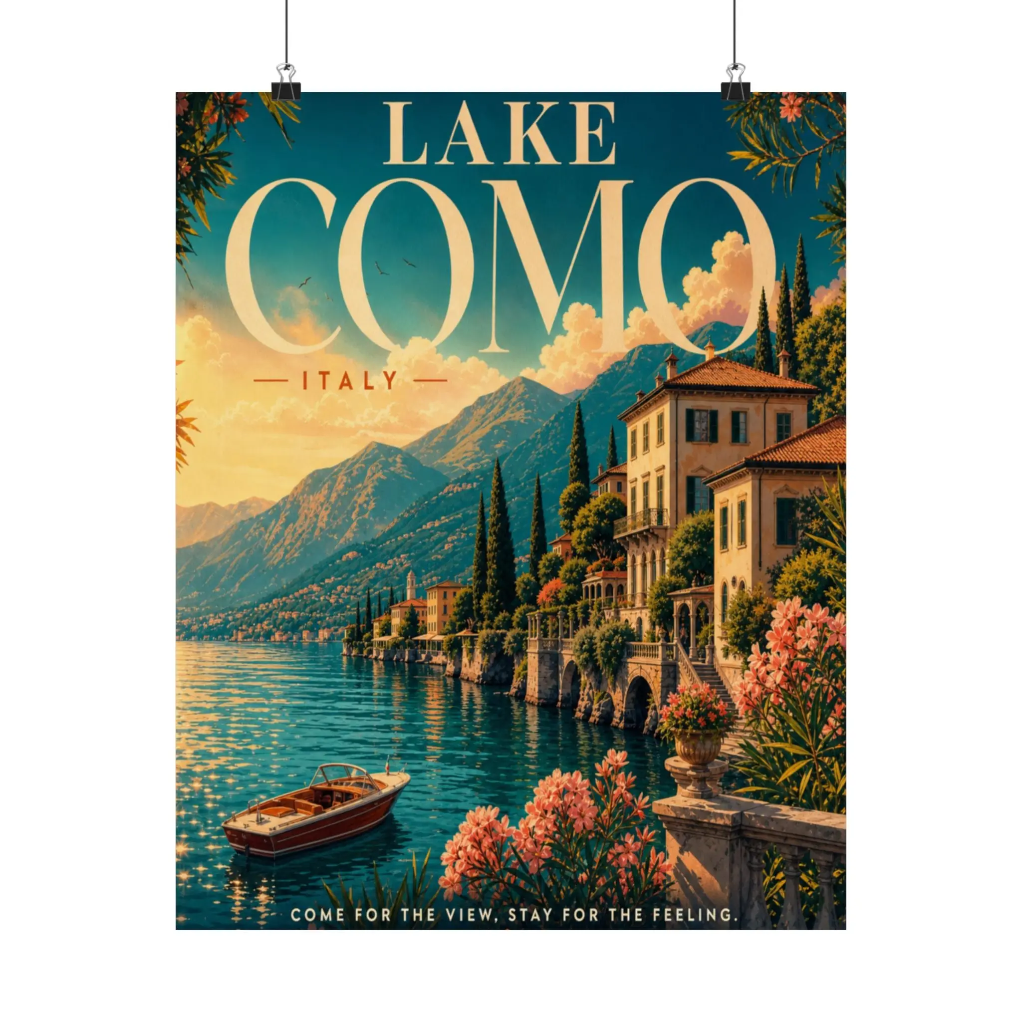 Lake Como Vintage Poster — Matte Vertical Poster