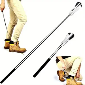Adjustable Shoe Horn, Stainless Steel Retractable Shoe Spoon, Anti-slip Handle Shoe Horn, Multifunctional Hand Tool for Elderly, Shoehorn