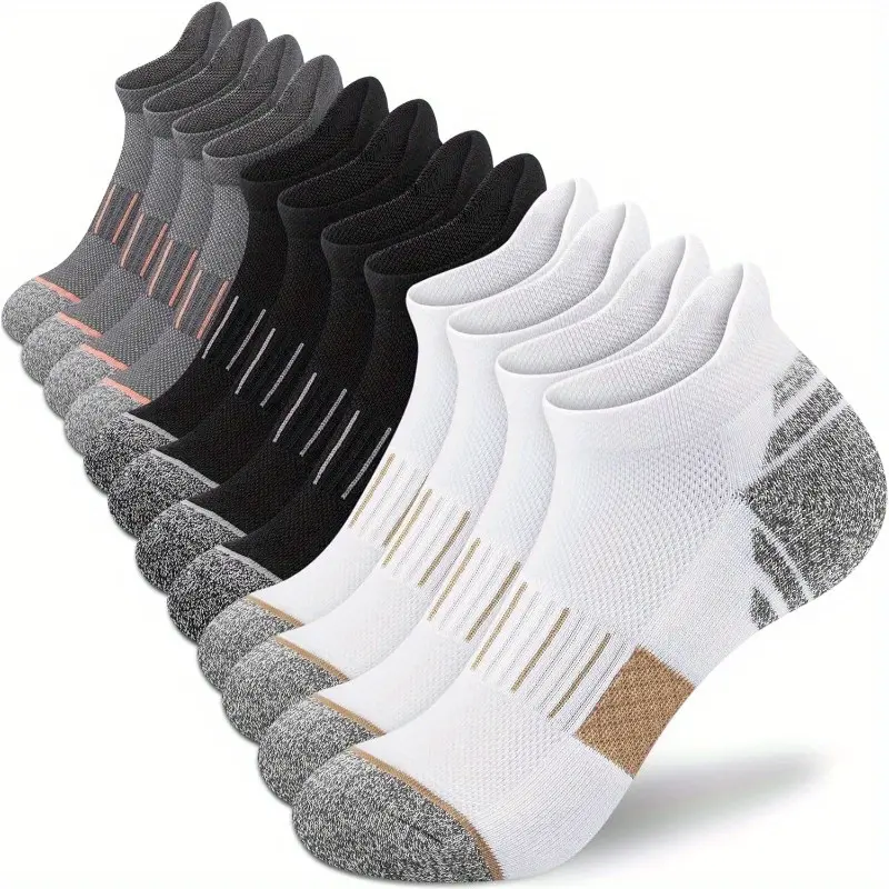 Women's & Men's Low-Cut Ankle Boat Socks, 6/11 Pairs, Non-Slip Elastic Breathable Mesh Bottom Socks for Running, Sports, Elastic Socks