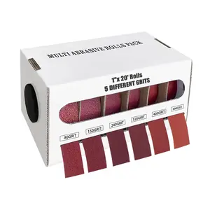 6 PCS Emery Cloth Roll, Sand Paper Assortment Pack Sandpaper 4 Grits Assorted for Wood Metal Sanding, Wet Dry Sandpaper 80/150/240/320/400/600 Grit