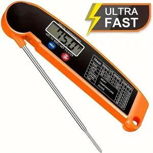 1pc WEBBQ Digital Meat Thermometer, Fast-Reading ABS Food Temperature Gauge with Hold Function, Single-Use, for Grilling BBQ, Kitchen Cooking, Adult - AAA Battery Operated (Batteries Not Included)