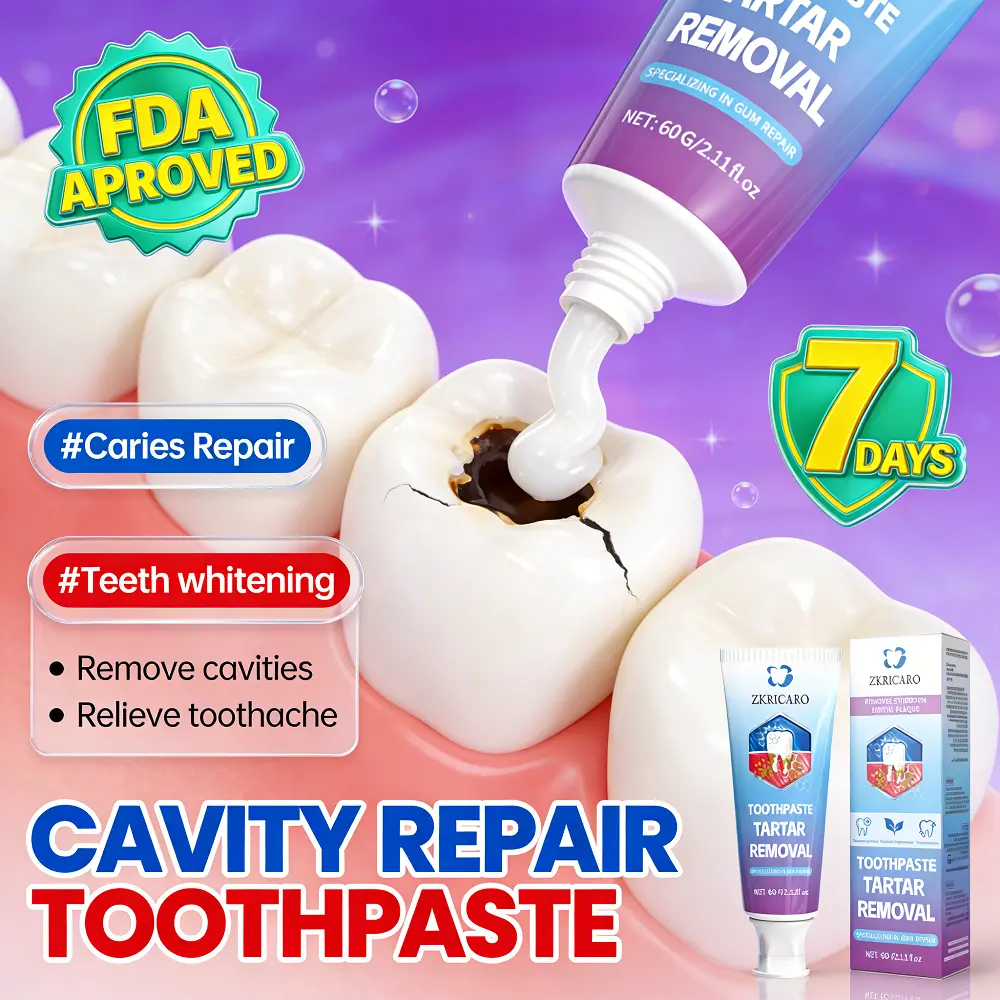 ZKRICARO Natural Hydroxyapatite Toothpaste - Herbal Enamel Strengthening, Antibacterial Remineralizing Formula with Peppermint, Chamomile, Tea Tree, for Sensitive Teeth & Teeth Whitening Needs, Natural Toothpaste, Children, Tooth Decay