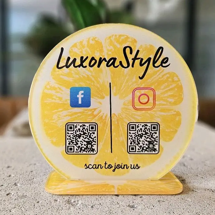 Custom QR Code Sign | Social Media, Payments & Branding Display | Personalized Business Logo & Menu Sign