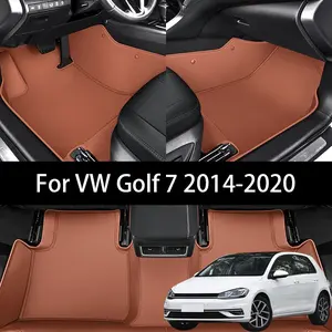 Custom Fit PU Leather Car Floor Mat For VW Golf 7 2014-2020 Slip-resistant and wear-resistant Pet friendly, easy to clean Luxury Auto Interior Accessories