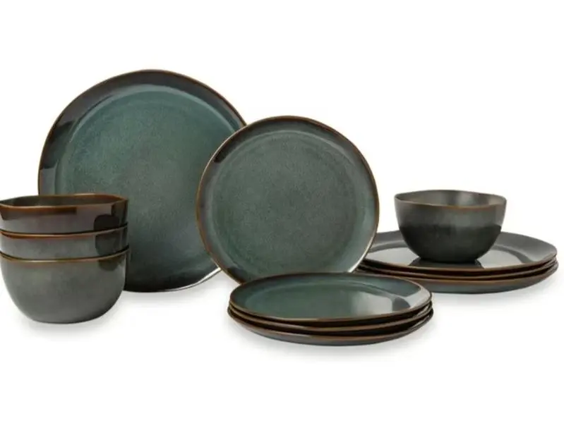 12-Piece Reactive Ceramic Dinnerware Set
