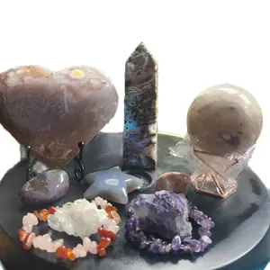 Natural Crystal Bundle - $60 Dollar Package with Tower, Sphere, Raw Piece, Freeform/Carving & Bracelet, Assorted Options Available