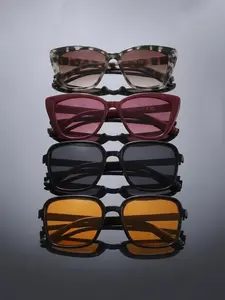 4 Pairs Classic PC Material Large Frame Sunglasses, Portable Shades, Minimalist Style, Ideal for Daily Commute, Street Fashion, Camping, Mature Look