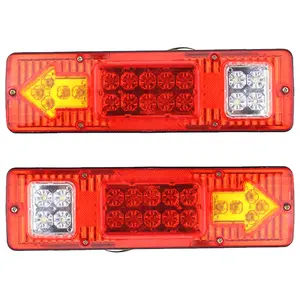 19 LED Red Amber White Integrated Trailer Tail Lights Bar 12V Waterproof IP65 Turn Signal Running Lamp for RV UTV UTE ATV Box Truck Left Right 2 Pack
