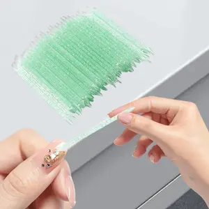100pcs Dual-End Manicure Nail Art Tool, Cuticle Pusher Stick, Nail Care Stick Cleaning Stick, Nail Technician Crystal Rod for Decoration & Grooming, Salon Essential Nail Tool