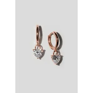 Rose Gold Heart Huggies