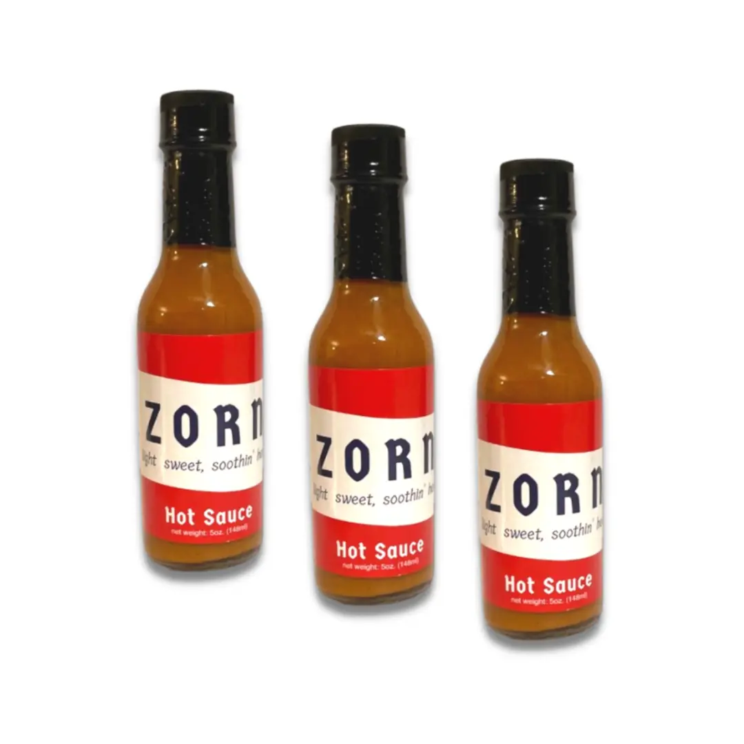 ZORN Hot Sauce - 3 Bottles of 5oz Each - Gourmet Versatile Flavor Enhancer for Any Dish - Simple Addition for Instant Spicy Kick