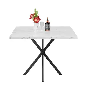 Square Dining Table, Mid Century Modern Square Dining Table for 4-6 Person, Coffee Table for Kitchen Dining Room, Office, Save Space(Excluding chairs)
