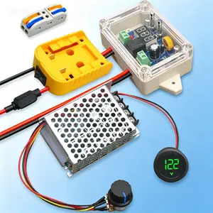 Voltage Regulator Adapter Converter Kit for 18V 20V Lithium Battery with Fuse Wire Terminals, Upgrade Conversion Connector Replace for Dewalt DW DIY RC Car Truck Robotics Toys
