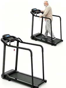 Foldable Walking Pad Treadmill for Seniors & All Fitness Users, 300 Lbs High Capacity, Ultra‑Safe Stable Structure, Long Anti‑Fall Safety Handrail for Balance Support, Large LED Display Home Walking Machine gym Machine