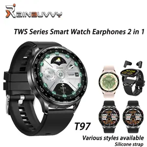Rainbuvvy T97 Smartwatch 2-in-1, 1.39-inch Screen, Built-in Bluetooth 5.0 Earphones, 100 Sports Modes, Compatible with iOS/Android, IP67 Waterproof, TWS Series - Smartphone, Wearable