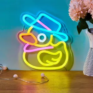 Cartoon Duck Design Neon Sign, 1 Count USB Powered Neon Light, Decorative Neon Sign for Home Party Decoration, Illusion Lamp, Led Neon Lights