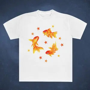 [Sale off up to 50%] Goldfish T-Shirt, Star Aesthetic, Cute T-Shirt, Beachy Shirt, Grunge Y2K Tee, Cool Vintage Retro T-Shirt Gift, Unisex T-Shirt
