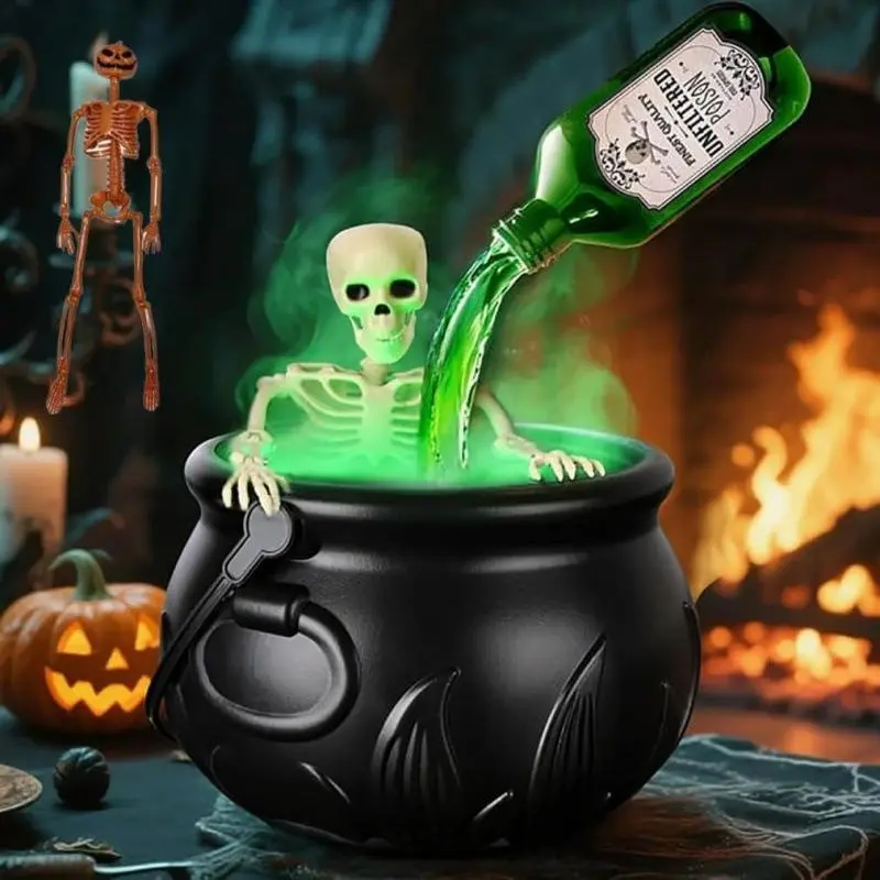 Giant Halloween Witch Cauldron with Skeleton & Fog Effect, Spooky Outdoor Yard Decorations for Halloween Party halloween decor 2026