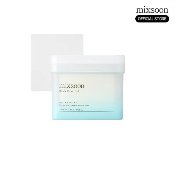 [mixsoon Official Shop] Bifida Toner Pads - 9.46 fl.oz/250ml/120 Sheets, Korean Skincare Hydrating Toner Pads with Hyaluronic Moisturizer, Rejuvenating Skin Repair Formula