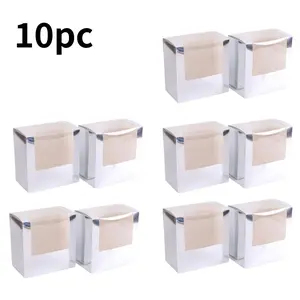 10-Pack Transparent Window Gift Boxes, 19.5x19.5x12cm Cardboard Folding Packaging, Multi-Color Holiday Display & Souvenir Boxes