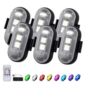 Wireless LED Strobe Lights with Remote Control, 8 Colors Rechargeable Led Lights Anti-Collision LED Emergency Warning Lights for Car Motorcycle Bike Drone Aircraft